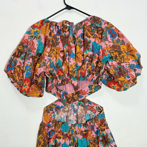 Love the Label Anthropologie Arya Vibrant Floral Dress, Brittany Pink Print sz M - Picture 7 of 9