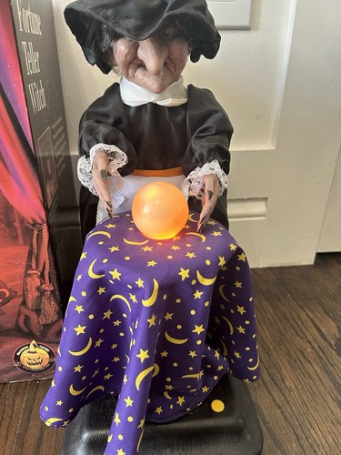 Vintage Gemmy Halloween 17" Animated Fortune Teller Witch Prop Decoration - Picture 2 of 13