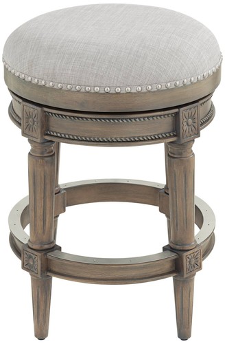 Oliver 26 1/2" Ash Gray Fabric Swivel Counter Stool - Picture 7 of 9