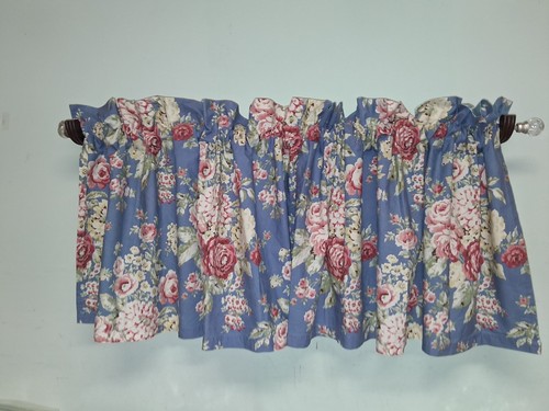 Eddie Bauer Home Volant - Blue Floral Rose Bouquet 82x21 100% Baumwolle - Neu in Verpackung - Bild 5 von 7