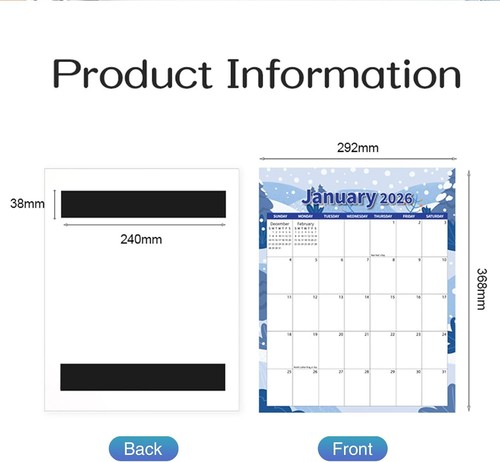 2026 Magnet Wand Kühlschrank Kühlschrank Kalender 12 Monate Abreißplaner Zuhause - Bild 13 von 21