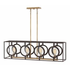 Hinkley Lighting 4 Light Fulham Linear Chandelier, Buckeye Bronze - 3926KZ