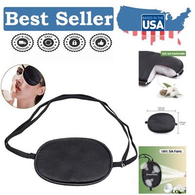 Durable Black Silk Eye Patch for Eye Health - Ideal for Strabismus Correction