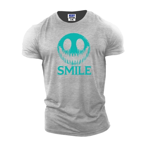 Men's Funny Horror Smile Face American Short Sleeve T-Shirt USA Graphic Gift Tee - Picture 8 of 41