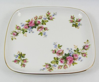 Royal Albert MOSS ROSE Bonbon- oder Schmuckschale Goldrand 17 cm x 15 cm
