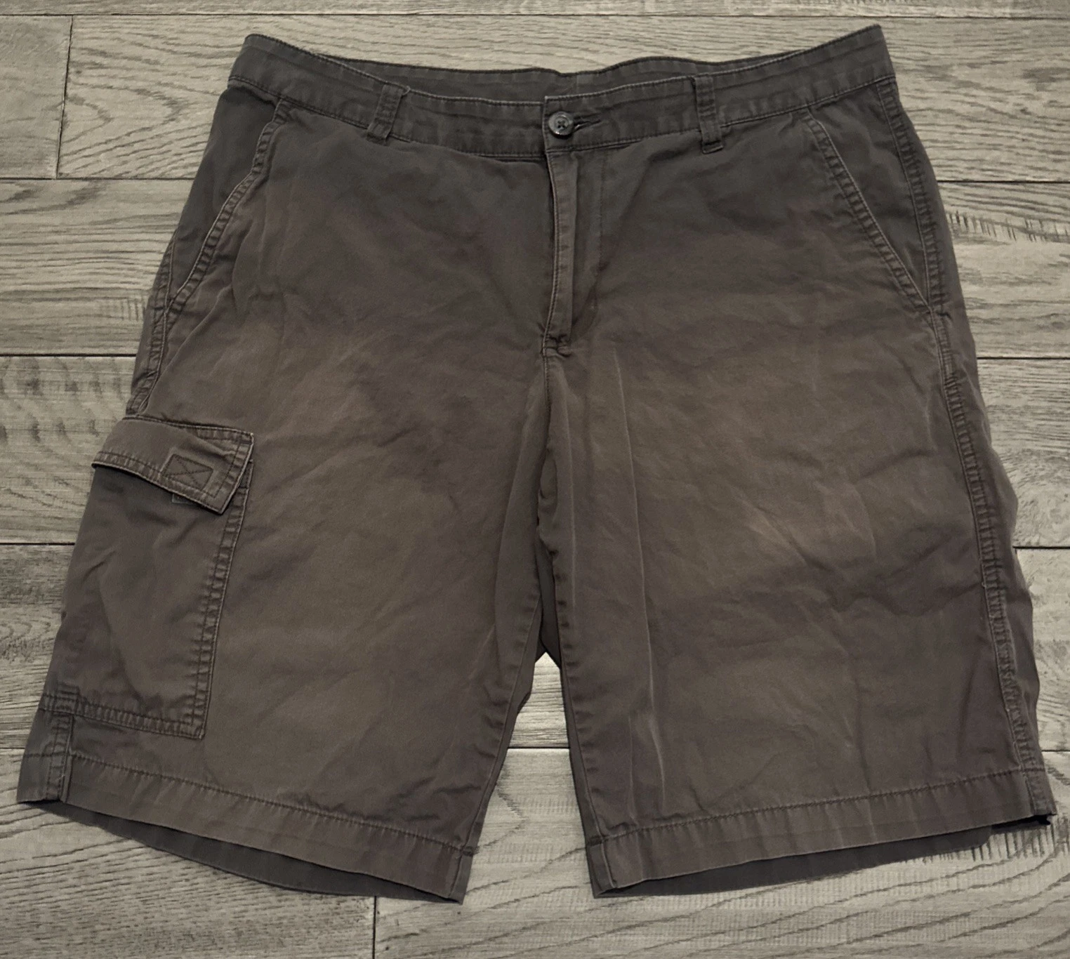 Gray Columbia Mens 34W 12L 1 Side Cargo Shorts Pocket Outdoor Fishing Or Active