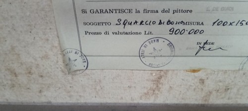 Olio Su Tela Luca De Guidi Squarcio Di Bosco  1975 - Foto 16 di 17