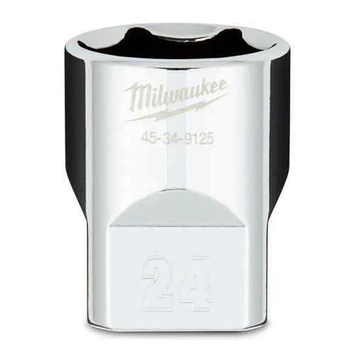 MILWAUKEE 1/2 DRIVE 24MM METRIC 6-POINT SOCKET 45349125 - Picture 2 of 5