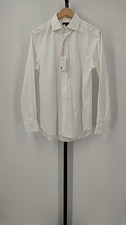 Quince Women Organic Cotton Stretch Twill Dress Shirt White Sleeved Top M