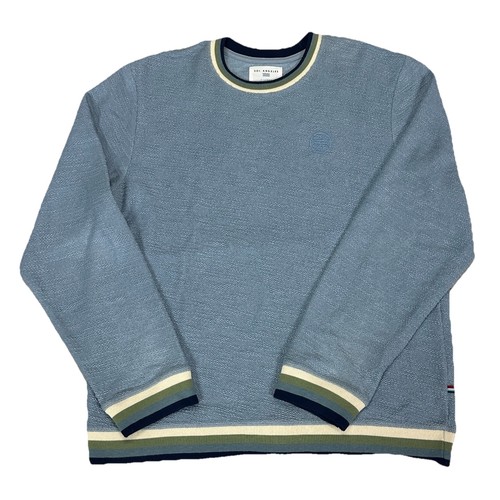 Sol Angeles Herren XL Strick Langarm Rundhals Pullover Sweater Schieferblau Bündchen - Bild 1 von 7