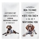 German Shorthaired Pointer Gifts Kitchen Towels Set of 2, German White-9
