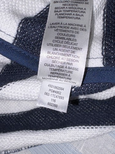 Chicos marineblau & weiß gestreiftes Strick Shirt Jacke Blazer Damen 2 US Large 12 Arbeit - Bild 8 von 9