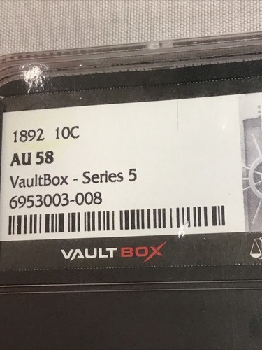 NGC AU58 VAULTBOX - SERIES 5 ~ 1892 BARBER SILVER 10C DIME ~ BLACK CORE!!! - Picture 2 of 7