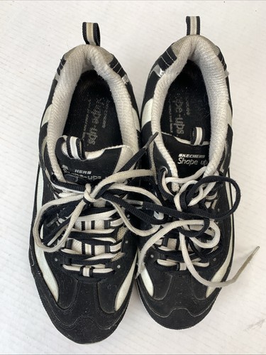 Skechers Shape Ups Size 11 11809 Black White Gray Toning Walking Shoe ~ Workouts - Picture 2 of 10