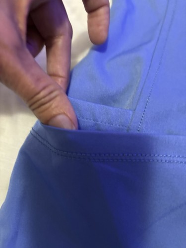 H H Scrubs By Healing Hands Size Medium Top Blue Very Soft Short Sleeves Pockets - Picture 2 of 10