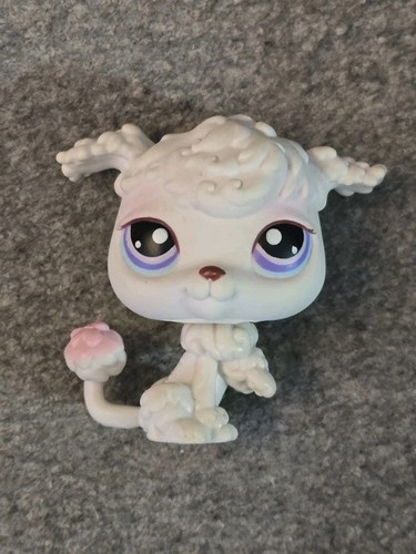 Littlest Pet Shop LPS Fancy Friends Poodle 101 White Purple Eyes - 第 1/3 張圖片