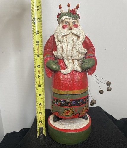House of Hatten FATHER FROST Santa Hand Painted Christmas Statue 1991 Folk Art - Picture 9 of 13