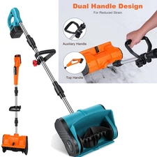 Foldable Battery Powered Snow Thrower w/ ±45° Directional Plates for Patio