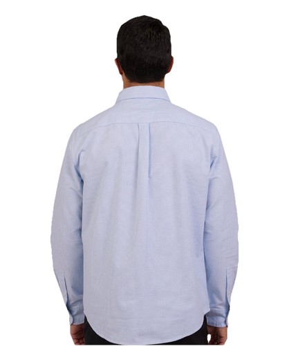 Chaps Seacoast Wash Oxford Woven Shirt Men's XL XLarge Oxford Blue White Striped - Picture 3 of 5