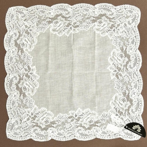 Hermes Dentelle De Calais Spitze Baumwolle Taschentuch mit Etikett Beschädigung Box unbenutzt. - Bild 2 von 9