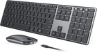seenda wireless keyboard mouse combo bluetooth usb multi device slim black