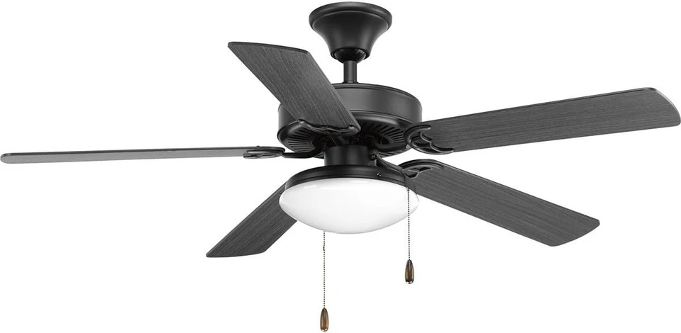 Opal Glass Two-Light Dimmable Fan Light Kit - Graphite Finish for Modern Homes - Image 4 of 4