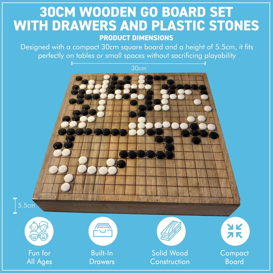 30cm Wooden Go Board Set - Image 3 of 4