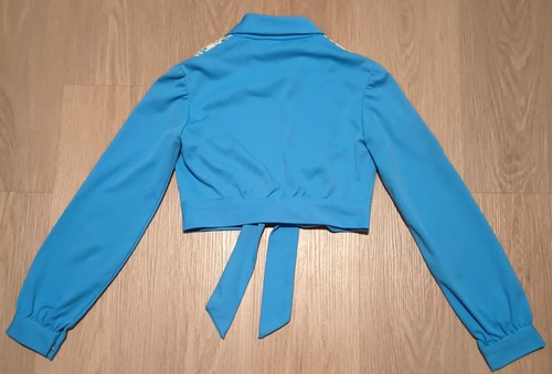 Vtg 60s 70s Robin's Egg Blue Open Front Lace Cropped Bolero Jacket Top Shrug XS - Picture 7 of 16
