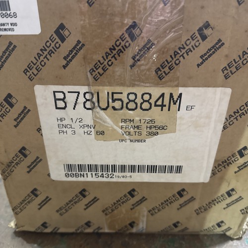 B78U5884M-EF Motor by - ABB - BALDOR RELIANCE 1/2 HP - 3 PH - 1725 RPM HP56c Frm - Picture 8 of 9