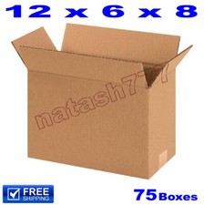 75 - 12x6x8 Cardboard Boxes Mailing Packing Shipping Moving Corrugated Carton