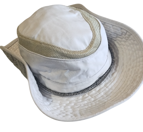 REI Cream/Green 3" Brim Outdoor/Sun Vented Fishing/Bucket Hat Unisex Size S/M - Picture 11 of 13