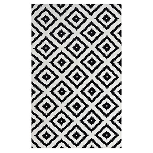 Modway Alika Trellis 5' x 8' Area Rug in Black and White - Picture 1 of 6