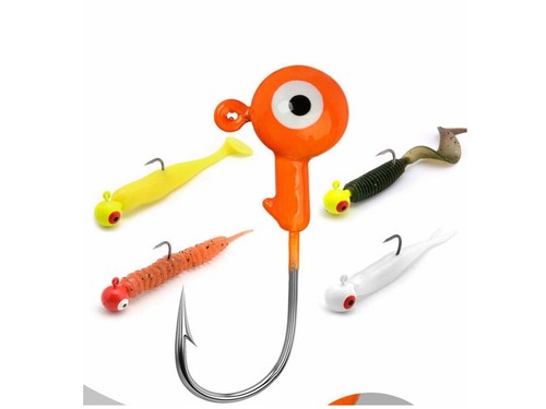 50 PCs 1/8 1/16 1/32 oz Lead Jig Head Fishing hooks Jig Round Heads Crappie USA - Picture 21 of 29