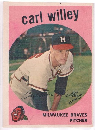 1959 Topps #95 Carl Willey  Milwaukee Braves  - Picture 1 of 2