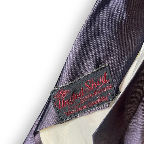 Camicia United vintage anni '40 viola cravatta bianco rosso motivo floreale rockabilly - Foto 6 di 7