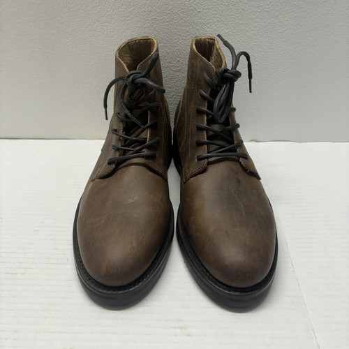 NEW Rhodes Footwear The Dean Boot Lace Up Leather Brown Sz 9.5 - Picture 3 of 12