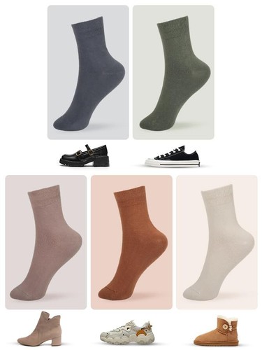 FGZ Women Thin Cotton Socks Soft Cotton Bootie Socks Women Above Ankle Crew S... - Picture 5 of 6