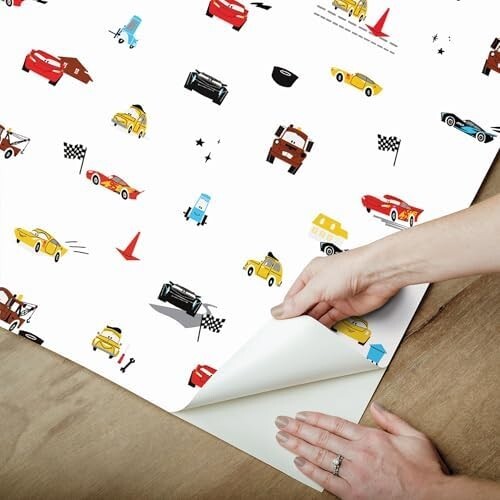 NEW RoomMates Disney Pixar Cars Racing Peel and Stick Wallpaper 30 sq. ft. - Picture 3 of 8