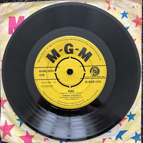 Connie Francis – Mama / Robot Man 7'' Vinyl 1960 1st PRESS CLEANED / TESTED VG - Picture 3 of 6
