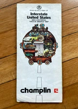 1976 July 4 Bicentennial Road Map Champlin Oil & Gas Interstate United States