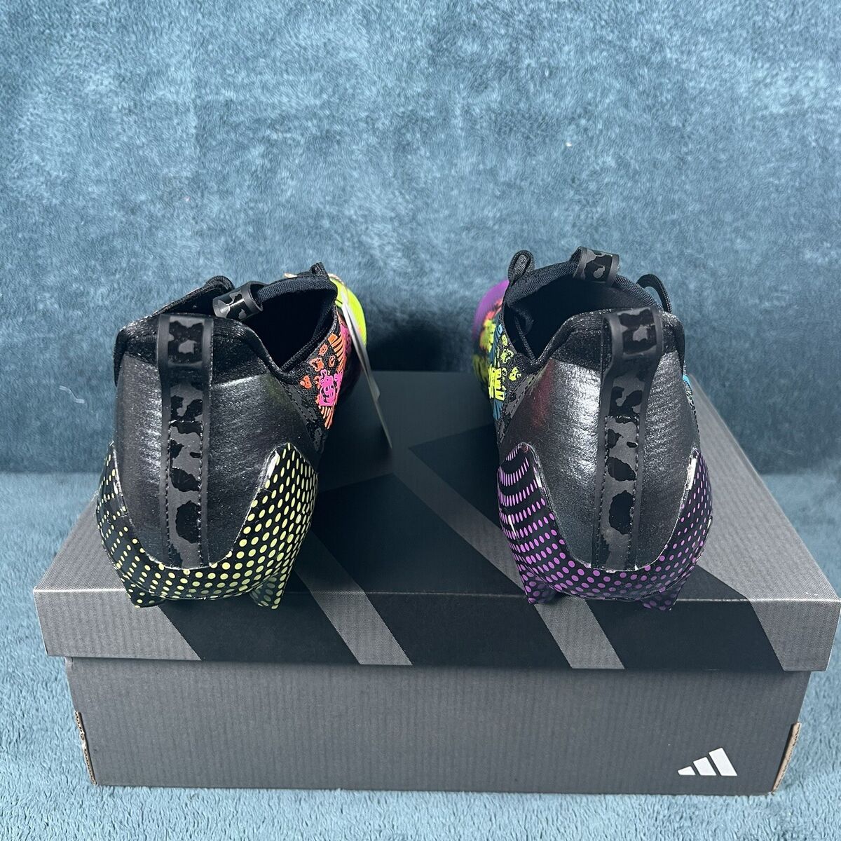 Size 12 - adidas Adizero 12.0 Mismatch - Black Multi-Color Size 12 - adidas Adizero 12.0 Mismatch - Black Multi-Color