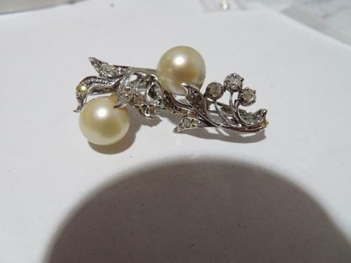 14K WG PEARL & DIAMOND HUGGIE EARRINGS 6.15 grams (A17838-2) - Picture 11 of 14