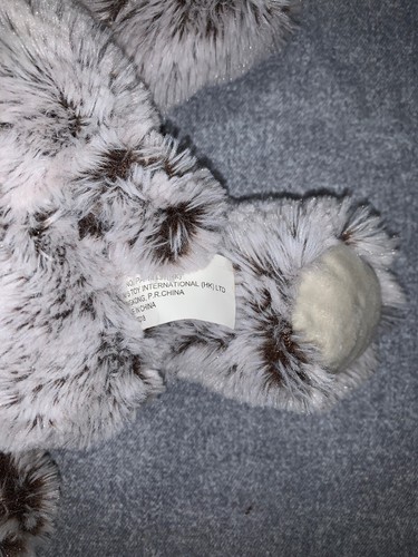 NWOT 13” Grey Black White Plush Bunny Rabbit Soft Stuffed Animal Pink Bow - Picture 4 of 4