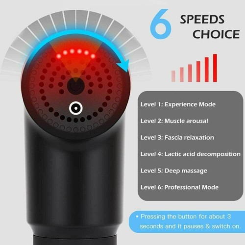 Massage Gun Percussion Massager Deep Tissue Muscle Vibrating Relaxing + 4 Heads - Picture 12 of 13
