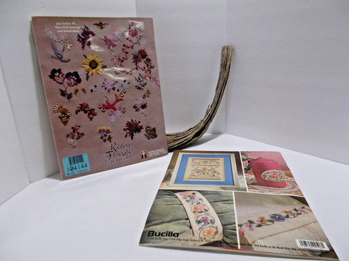 Vtg Bucilla’s 1997 Silk Ribbon Embroidery Transfers & Ribbon Florals Magazines - Picture 4 of 19