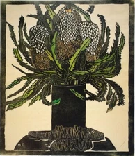 West Australian Banksia – Margaret Preston 1929 Australian Woodcut Botanical