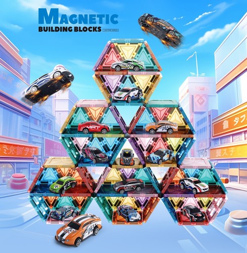 STEM 3D Magnetic Magnet Building Blocks Tiles Set Toys For Kids 70PCS Set 3+New - Picture 4 of 5