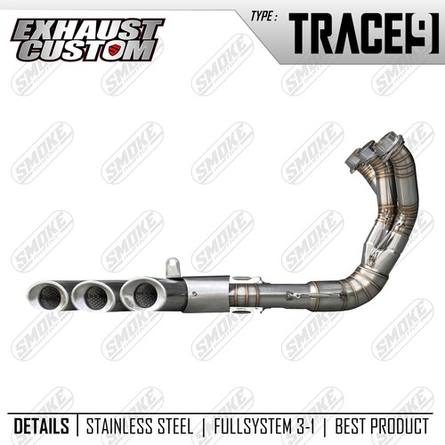 Exhaust Custom Fit To Yamaha XSR900 MT09 2020-2023 Fullsystem 3in1 Stainless - Bild 2 von 8