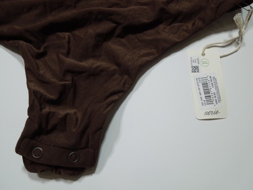 2 NUEVO BODY AMERICAN EAGLE AERIE SMOOTHEZ ~ MARRÓN OSCURO Y BEIGE MEDIANO - Imagen 4 de 9
