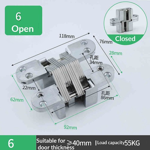 Soss Cabinet Invisible/Hidden Hinge / Concealed Mortice / Various Model / Zinc - Picture 14 of 15